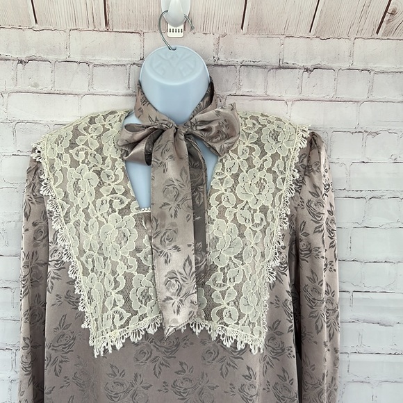 Vintage Scott McClintock satin floral sleepwear gown - Picture 5 of 12